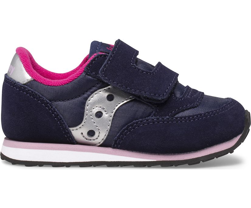 αθλητικα παπουτσια παιδικα Saucony Baby Jazz Hook & Loop σκουρο μπλε ροζ | DZSCGI619