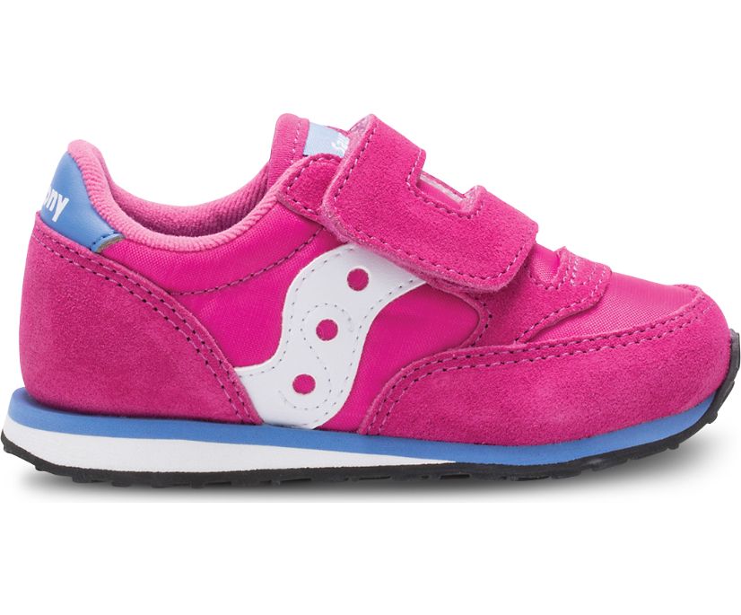 αθλητικα παπουτσια παιδικα Saucony Baby Jazz Hook & Loop ροζ ασπρα | LIBMWU317