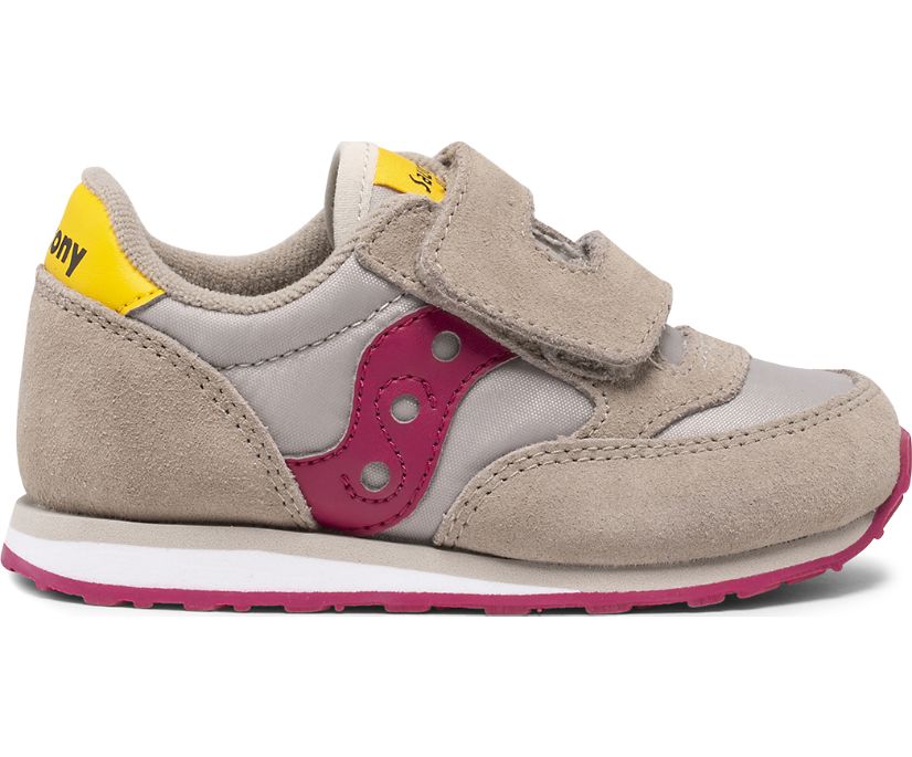 αθλητικα παπουτσια παιδικα Saucony Baby Jazz Hook & Loop γκρι μπορντο | SUVZFX673