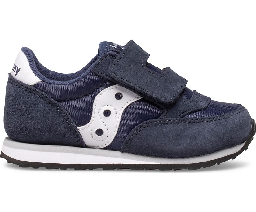 αθλητικα παπουτσια παιδικα Saucony Baby Jazz Hook & Loop σκουρο μπλε ασπρα | UTEMYI198