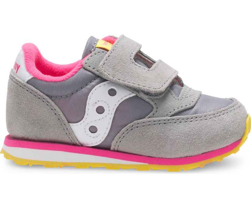 αθλητικα παπουτσια παιδικα Saucony Baby Jazz Hook & Loop γκρι ροζ | XAGIFK794