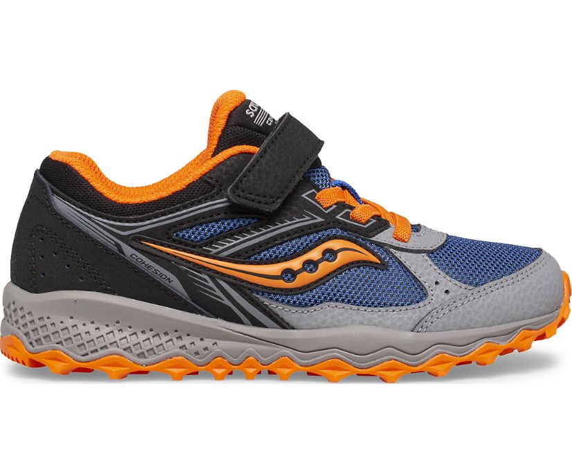 αθλητικα παπουτσια παιδικα Saucony Cohesion 14 A/C μαυρα μπλε πορτοκαλι | ODTIPG264