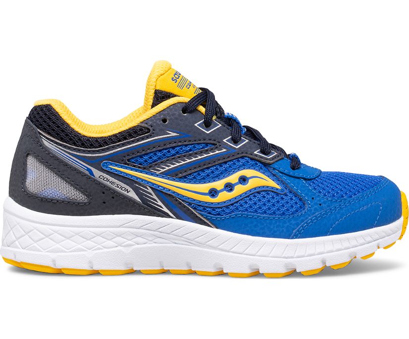 αθλητικα παπουτσια παιδικα Saucony Cohesion 14 δαντελα μπλε κίτρινα | SMLAVN126