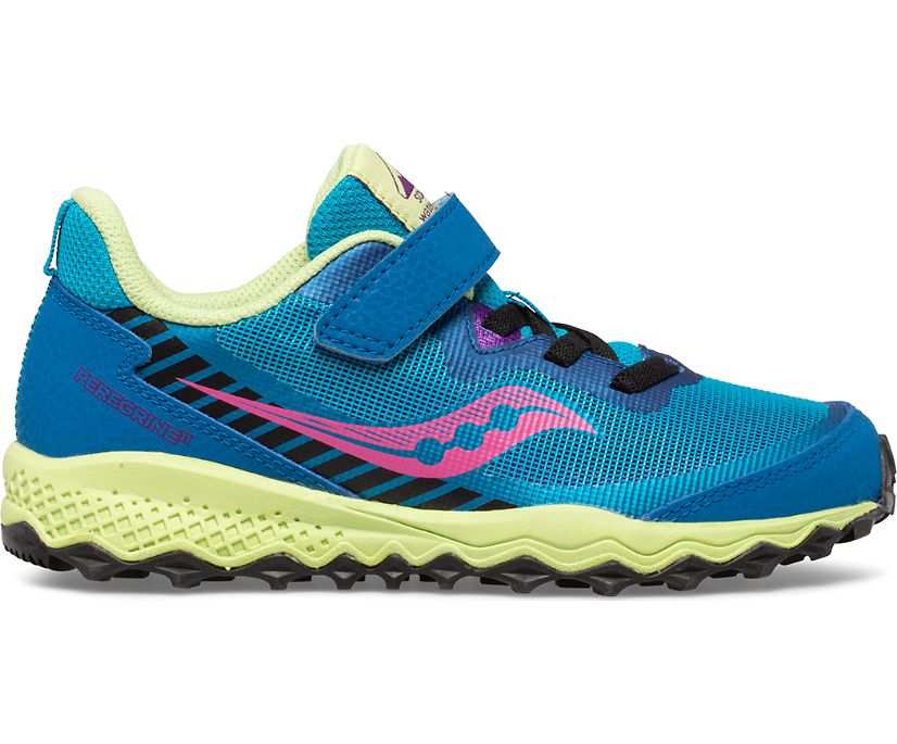 αθλητικα παπουτσια παιδικα Saucony Peregrine 11 Shield A/C σκουρο μπλε ροζ ανοιχτο πρασινο | YPWQHX159