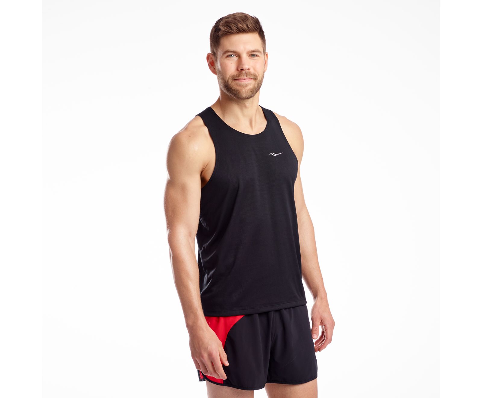 αμανικα μπλουζακια ανδρικα Saucony Stopwatch Singlet μαυρα | FZBUKY586