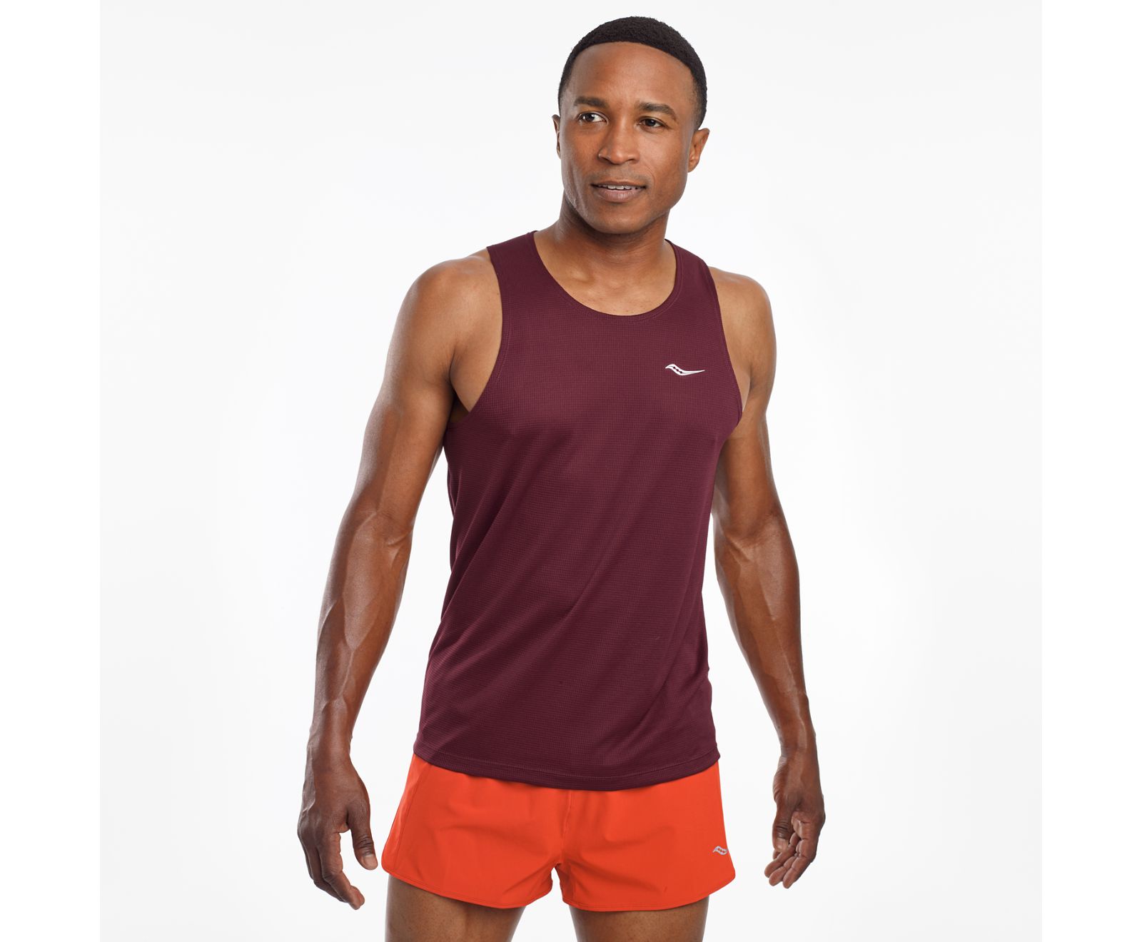 αμανικα μπλουζακια ανδρικα Saucony Stopwatch Singlet μπορντο | NCIFLZ507