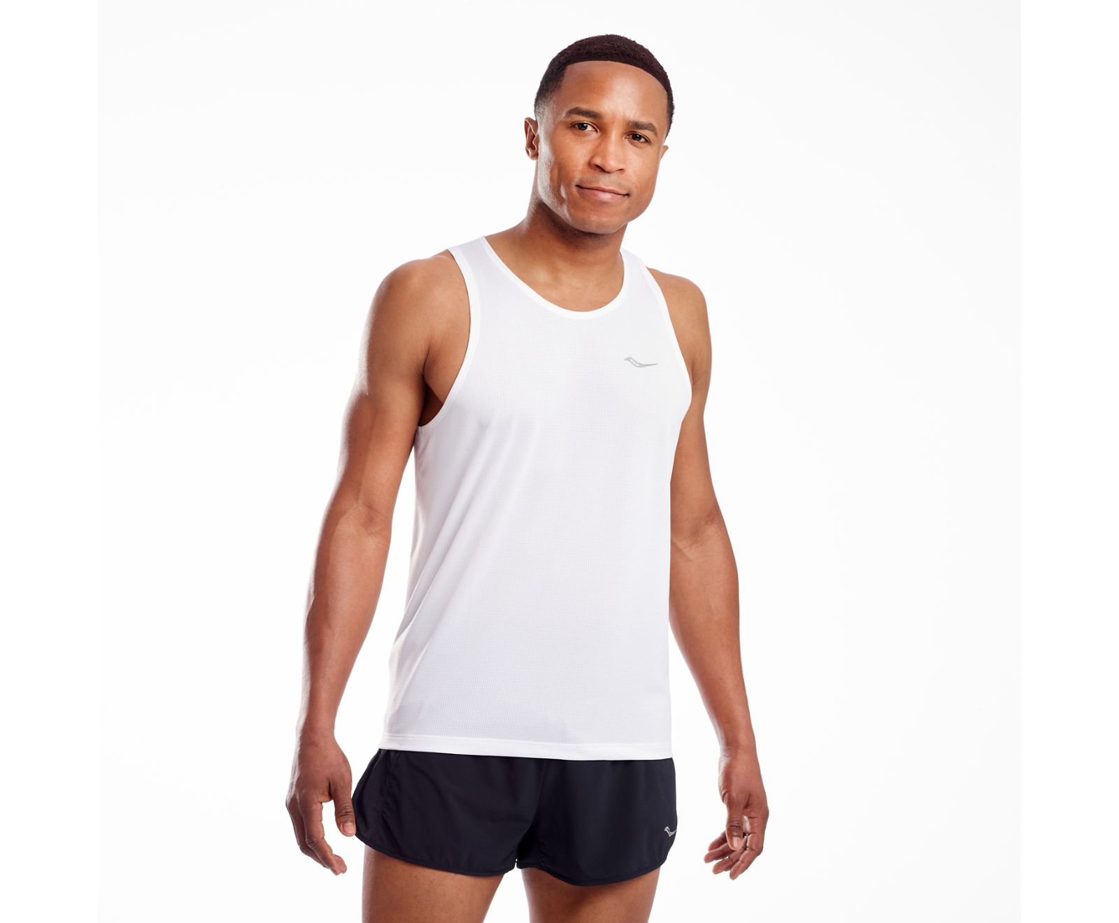 αμανικα μπλουζακια ανδρικα Saucony Stopwatch Singlet ασπρα | SMJNEY109