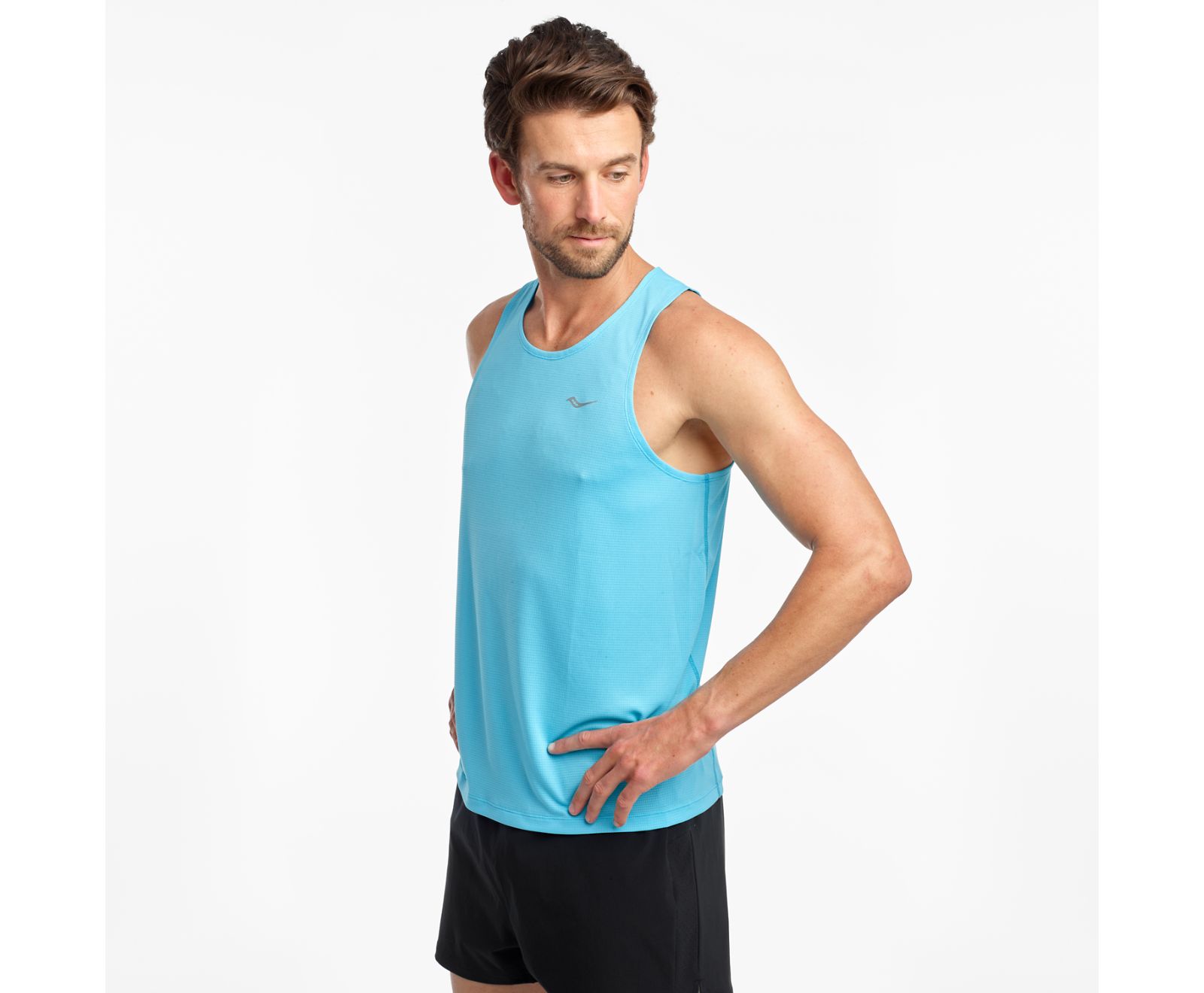 αμανικα μπλουζακια ανδρικα Saucony Stopwatch Singlet μπλε | TZQFAU149