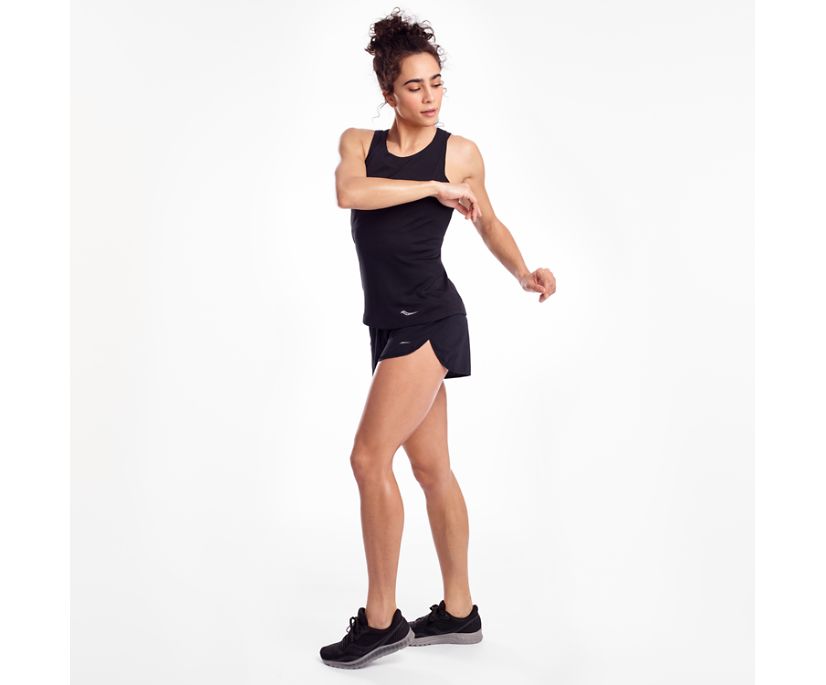 αμανικα μπλουζακια γυναικεια Saucony Stopwatch Singlet μαυρα | DMLEKV385