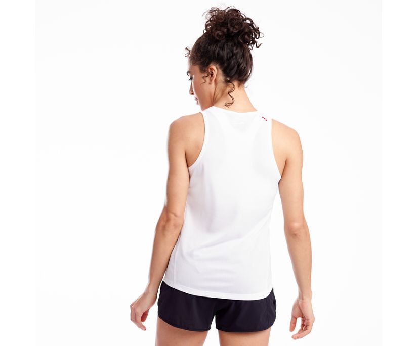 αμανικα μπλουζακια γυναικεια Saucony Stopwatch Singlet ασπρα | MDUTVX543