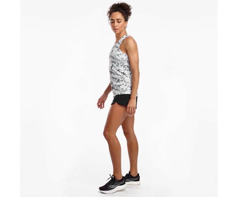 αμανικα μπλουζακια γυναικεια Saucony Stopwatch Singlet ασπρα | WOPAHL981