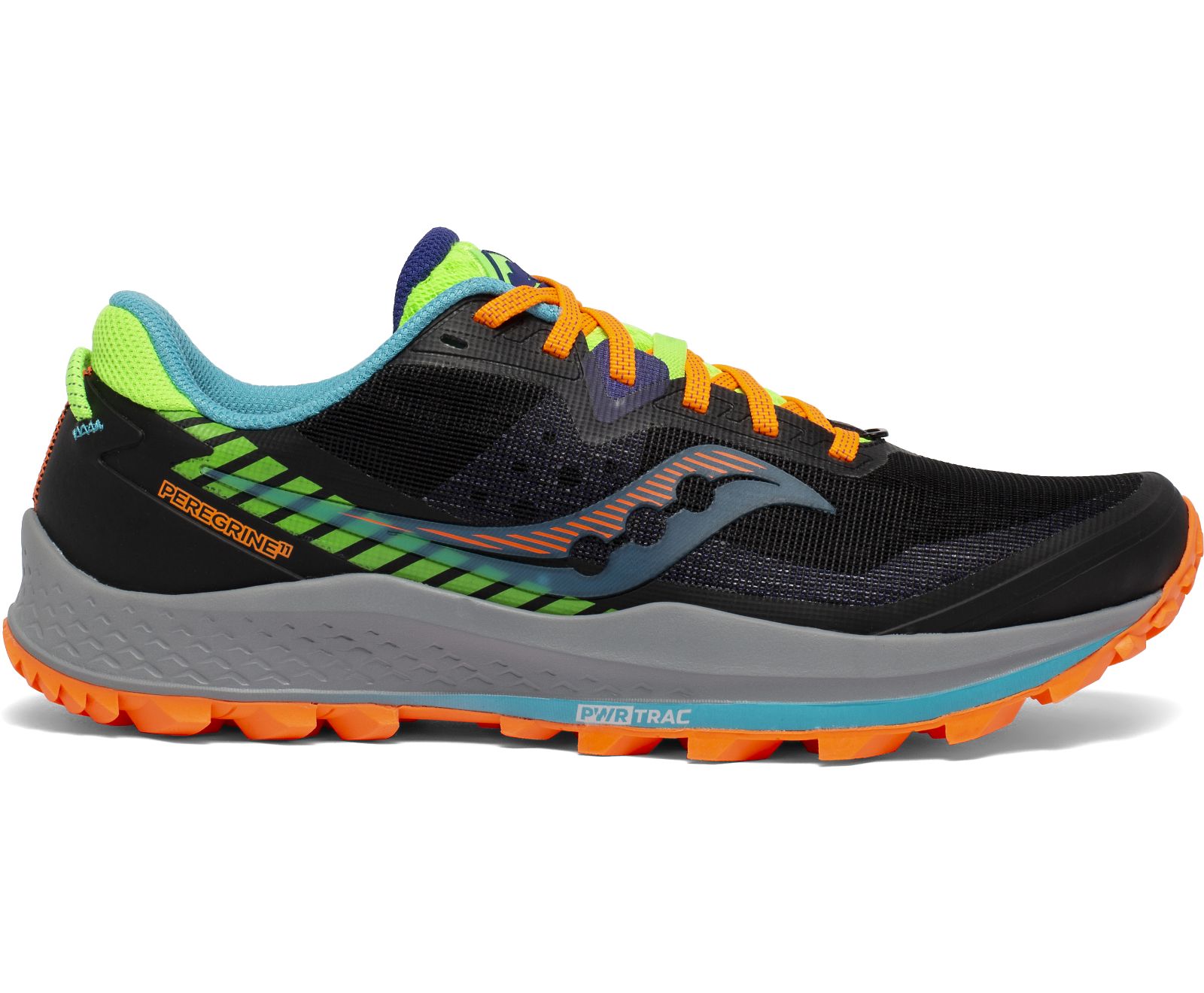 παπουτσια trail running ανδρικα Saucony Peregrine 11 πορτοκαλι πρασινο μαυρα | RVZXLH371