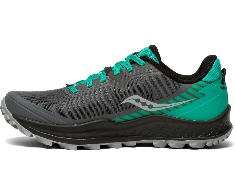 παπουτσια trail running γυναικεια Saucony Peregrine 11 γκρι ανοιχτο τυρκουάζ | TDQLUF094