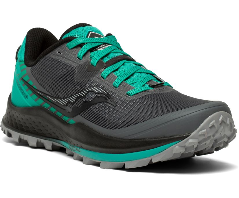 παπουτσια trail running γυναικεια Saucony Peregrine 11 γκρι ανοιχτο τυρκουάζ | TDQLUF094