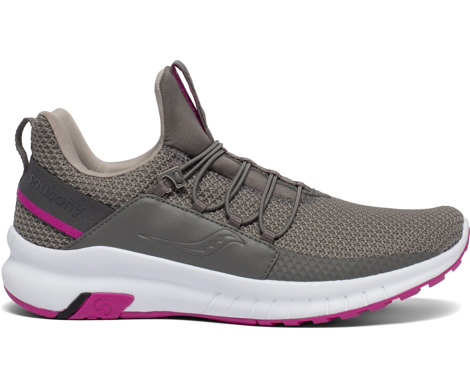 παπουτσια για περπατημα γυναικεια Saucony Stretch & Go Glide γκρι ροζ | TMOARN137