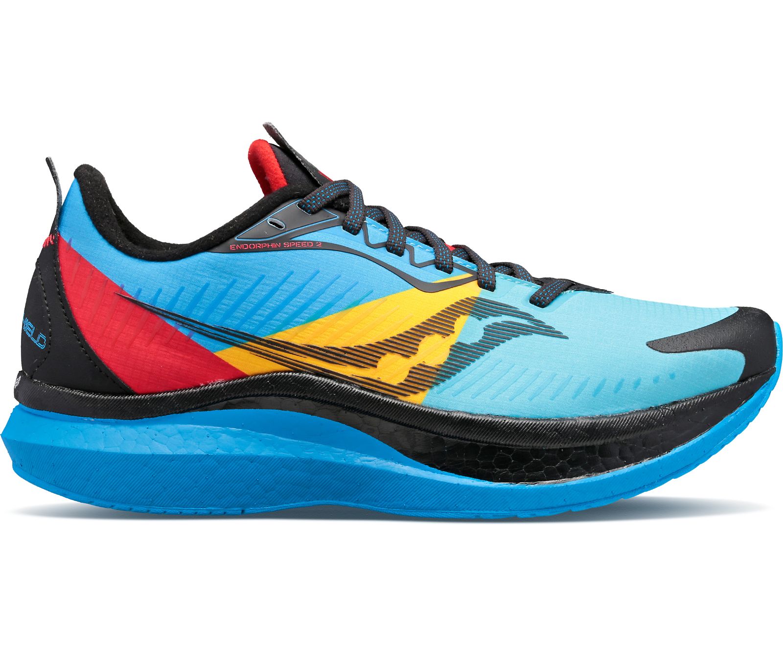 παπουτσια για τρεξιμο γυναικεια Saucony Endorphin Speed 2 Runshield μπλε μαυρα κοκκινα | BFEDUW573