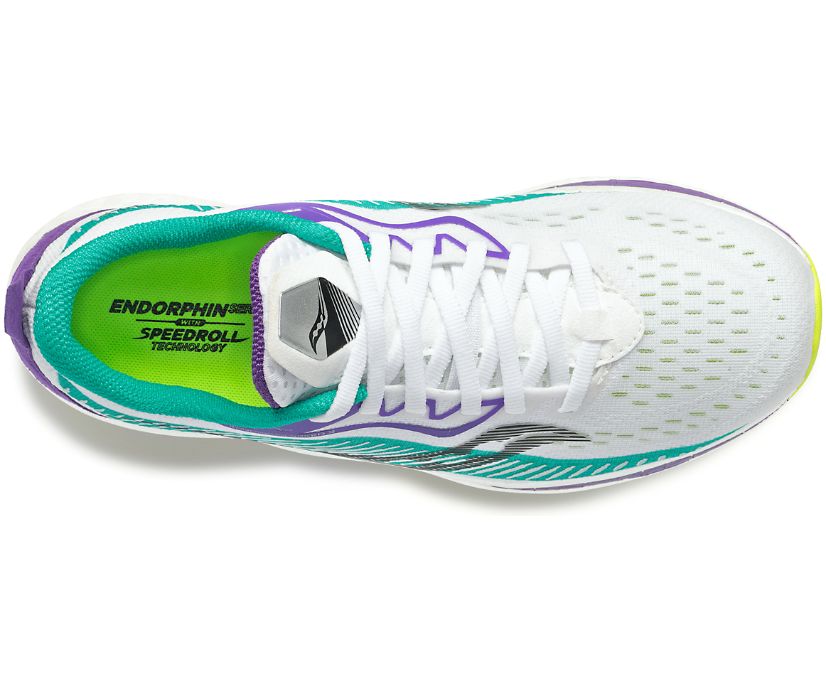 παπουτσια για τρεξιμο γυναικεια Saucony Endorphin Speed 2 ασπρα μεντα | CKOGAS527