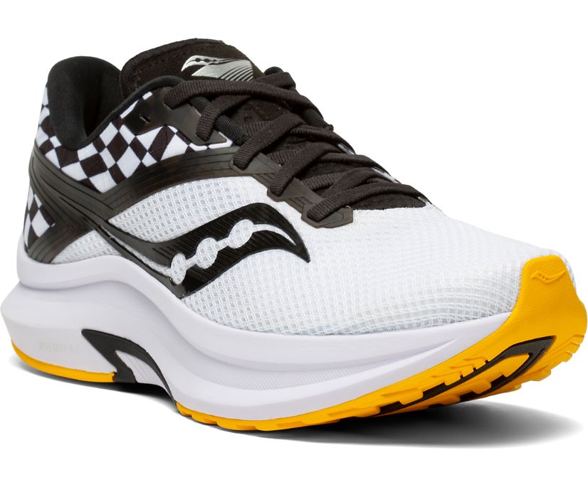 παπουτσια για τρεξιμο γυναικεια Saucony Axon ασπρα μαυρα | EQIOYR294