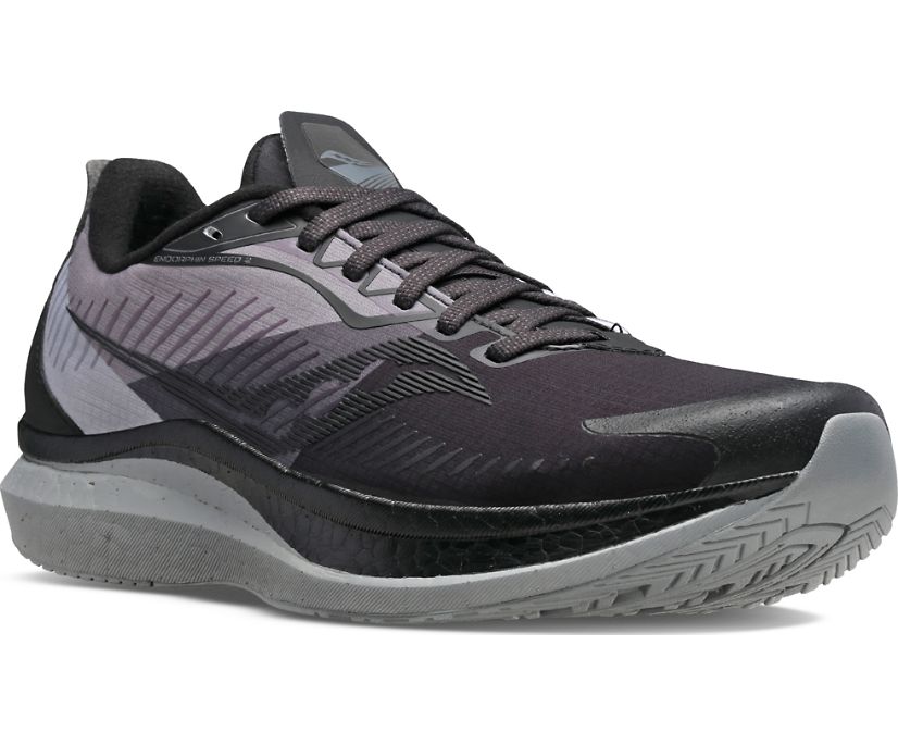 παπουτσια για τρεξιμο γυναικεια Saucony Endorphin Speed 2 Runshield μαυρα γκρι | ESTPGX185