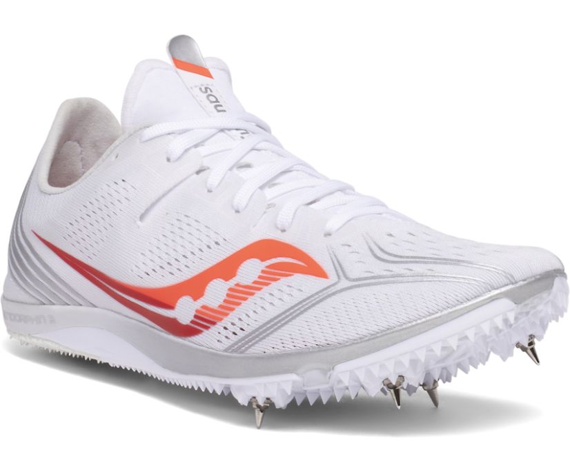 παπουτσια για τρεξιμο γυναικεια Saucony Endorphin 3 ασπρα κοκκινα | GVDORY187