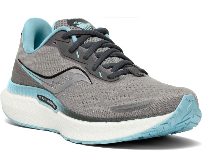 παπουτσια για τρεξιμο γυναικεια Saucony Triumph 19 γκρι τυρκουάζ | HMTVKG309