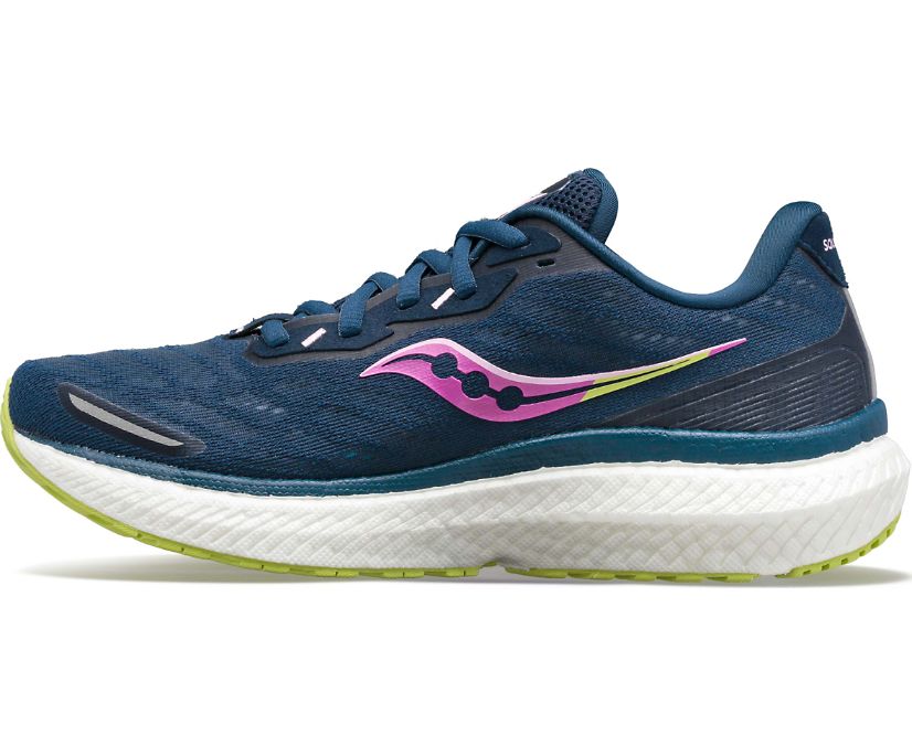 παπουτσια για τρεξιμο γυναικεια Saucony Triumph 19 σκουρο μπλε πρασινο | IPEABX975