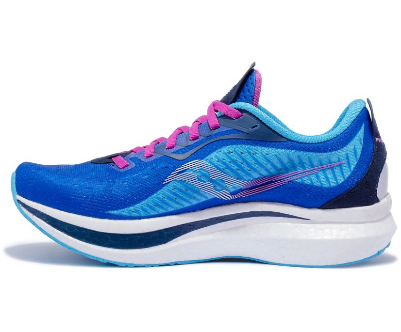 παπουτσια για τρεξιμο γυναικεια Saucony Endorphin Speed 2 μπλε ροζ | JAQGDS341