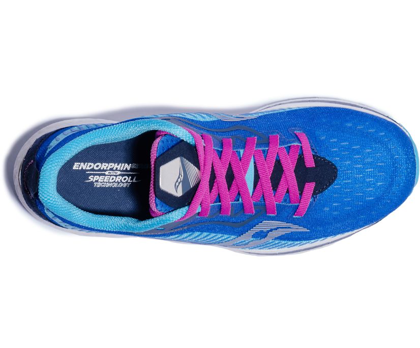 παπουτσια για τρεξιμο γυναικεια Saucony Endorphin Speed 2 μπλε ροζ | JAQGDS341