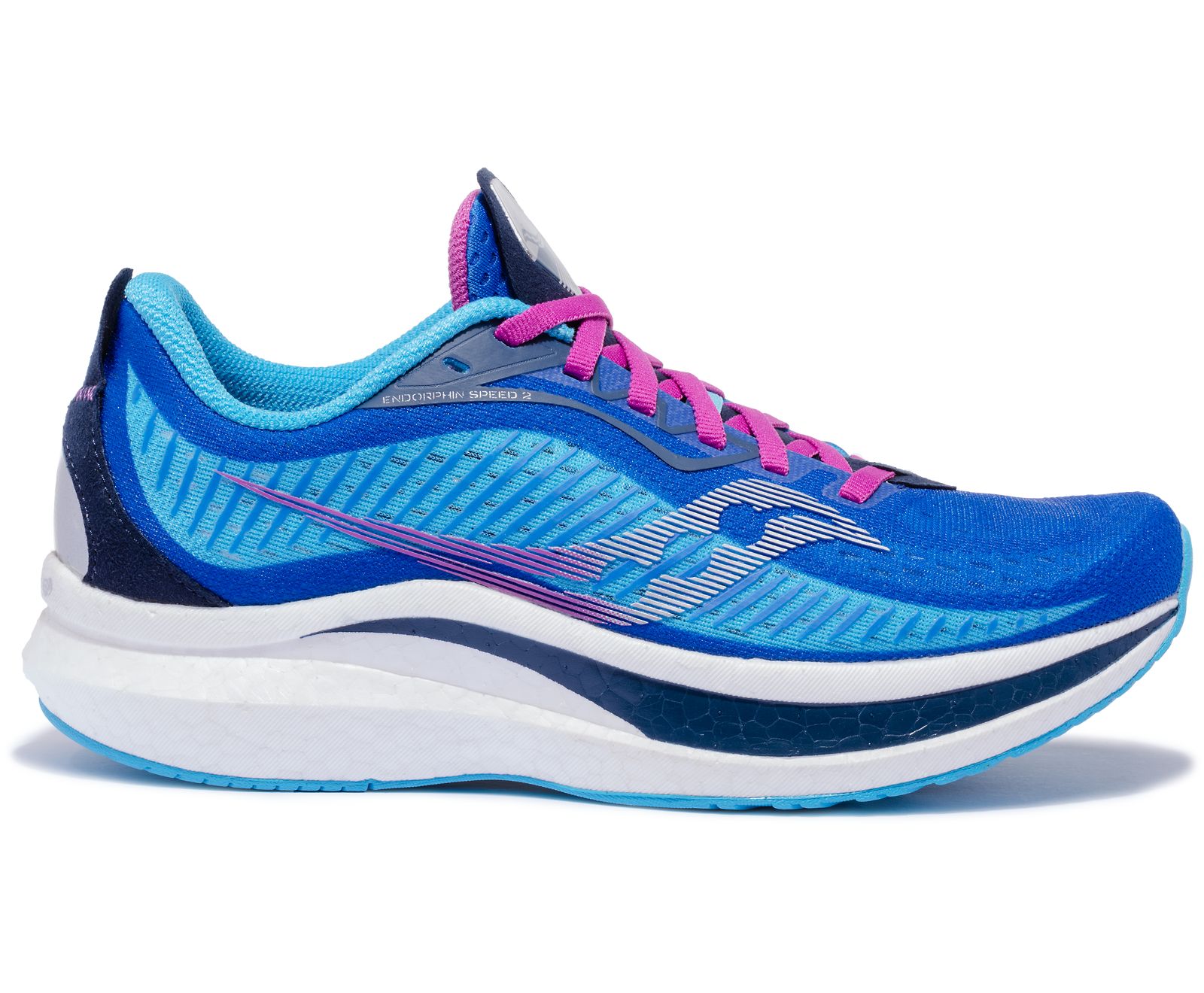 παπουτσια για τρεξιμο γυναικεια Saucony Endorphin Speed 2 μπλε ροζ | JAQGDS341