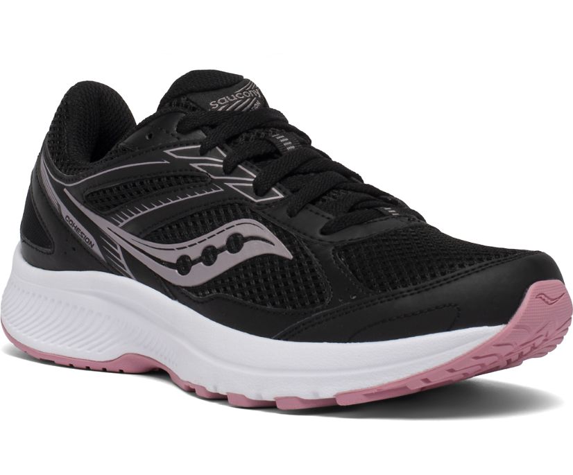 παπουτσια για τρεξιμο γυναικεια Saucony Cohesion 14 μαυρα ροζ | JMUWIO405