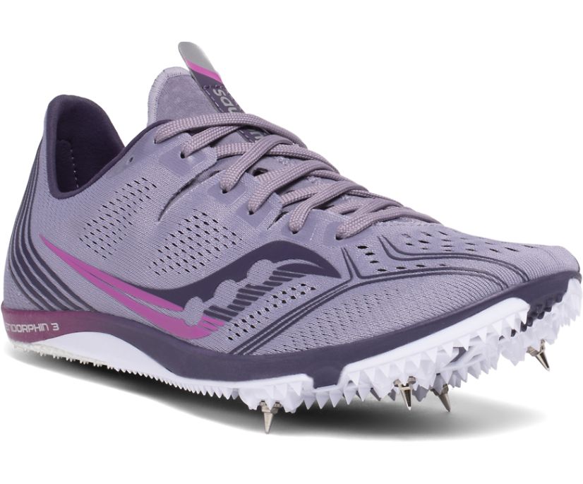 παπουτσια για τρεξιμο γυναικεια Saucony Endorphin 3 μωβ | LKGICN703