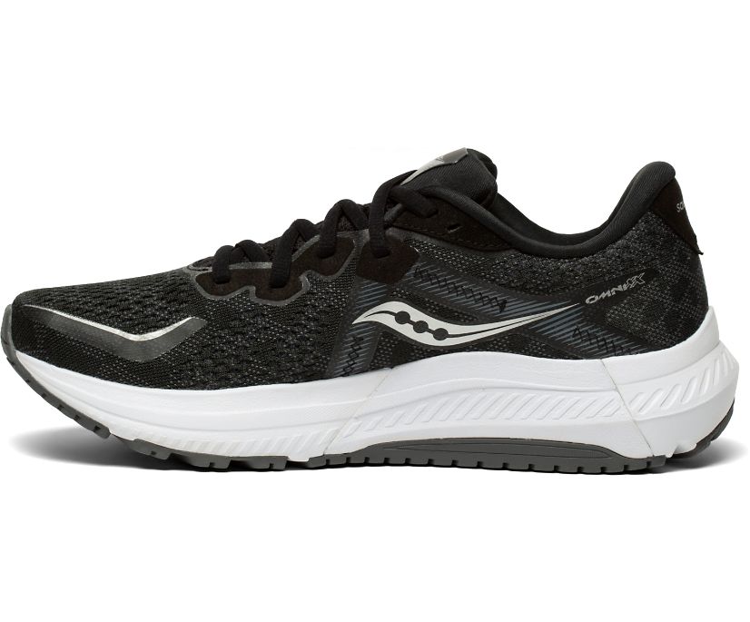 παπουτσια για τρεξιμο γυναικεια Saucony Omni 20 φαρδια μαυρα ασπρα | MHYCEL903