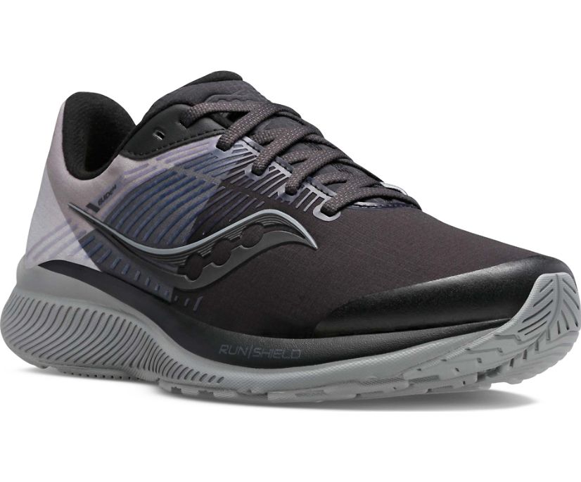 παπουτσια για τρεξιμο γυναικεια Saucony Guide 14 Runshield μαυρα γκρι | RKVTCE819