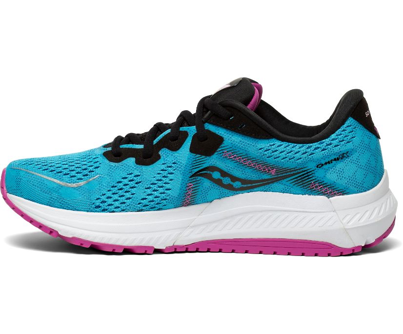 παπουτσια για τρεξιμο γυναικεια Saucony Omni 20 μπλε μαυρα | UKQSIH564