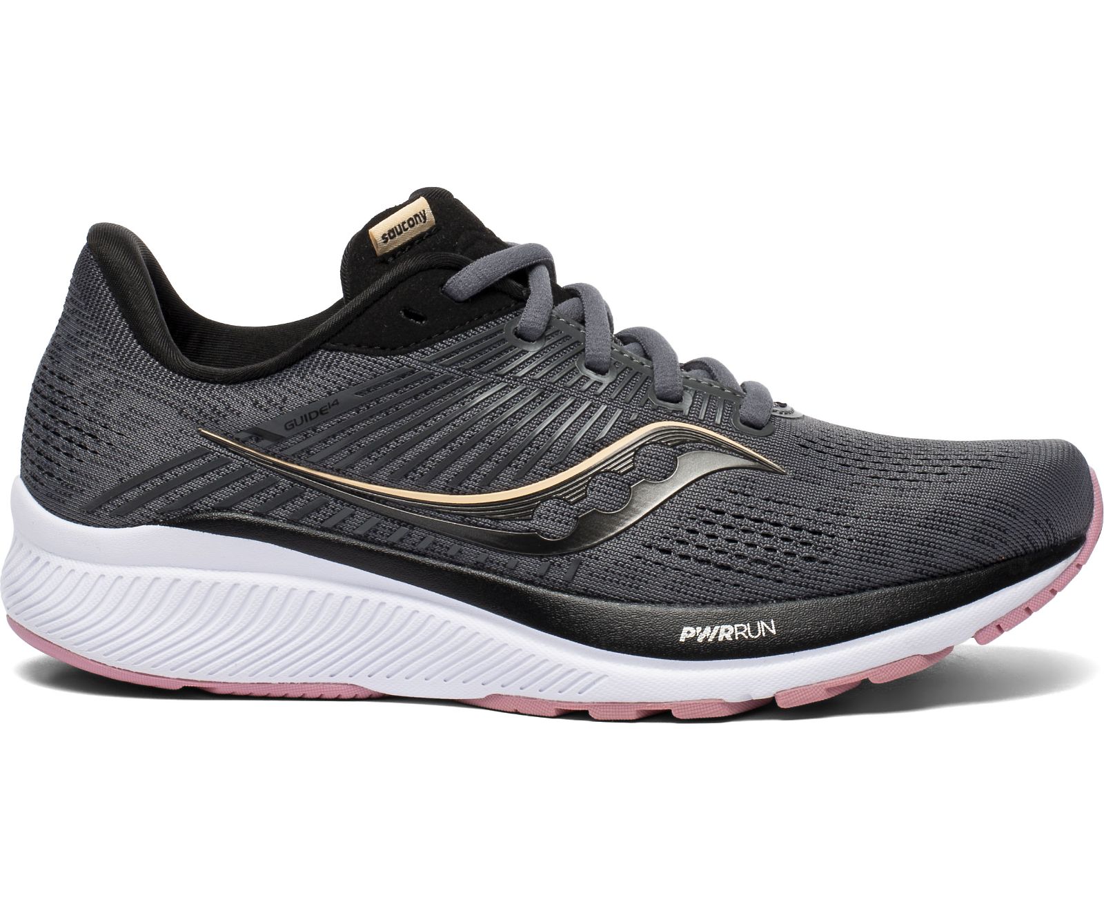 παπουτσια για τρεξιμο γυναικεια Saucony Guide 14 φαρδια γκρι ροζ | VSXRBZ435