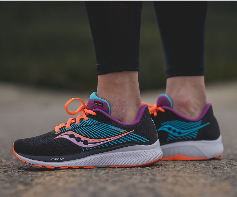 παπουτσια για τρεξιμο γυναικεια Saucony Guide 14 μαυρα πορτοκαλι | XGOFYA287