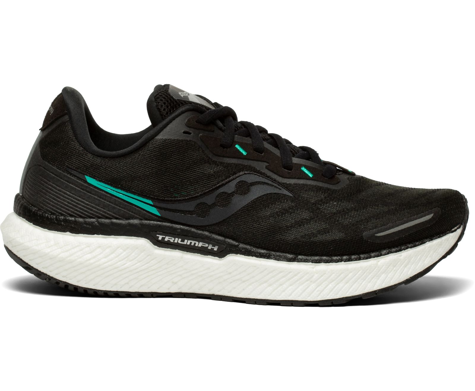 παπουτσια για τρεξιμο γυναικεια Saucony Triumph 19 φαρδια μαυρα ασπρα | XPEFMY358