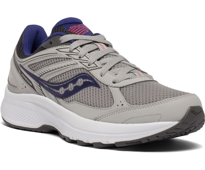 παπουτσια για τρεξιμο γυναικεια Saucony Cohesion 14 γκρι μωβ | YLHDXO137