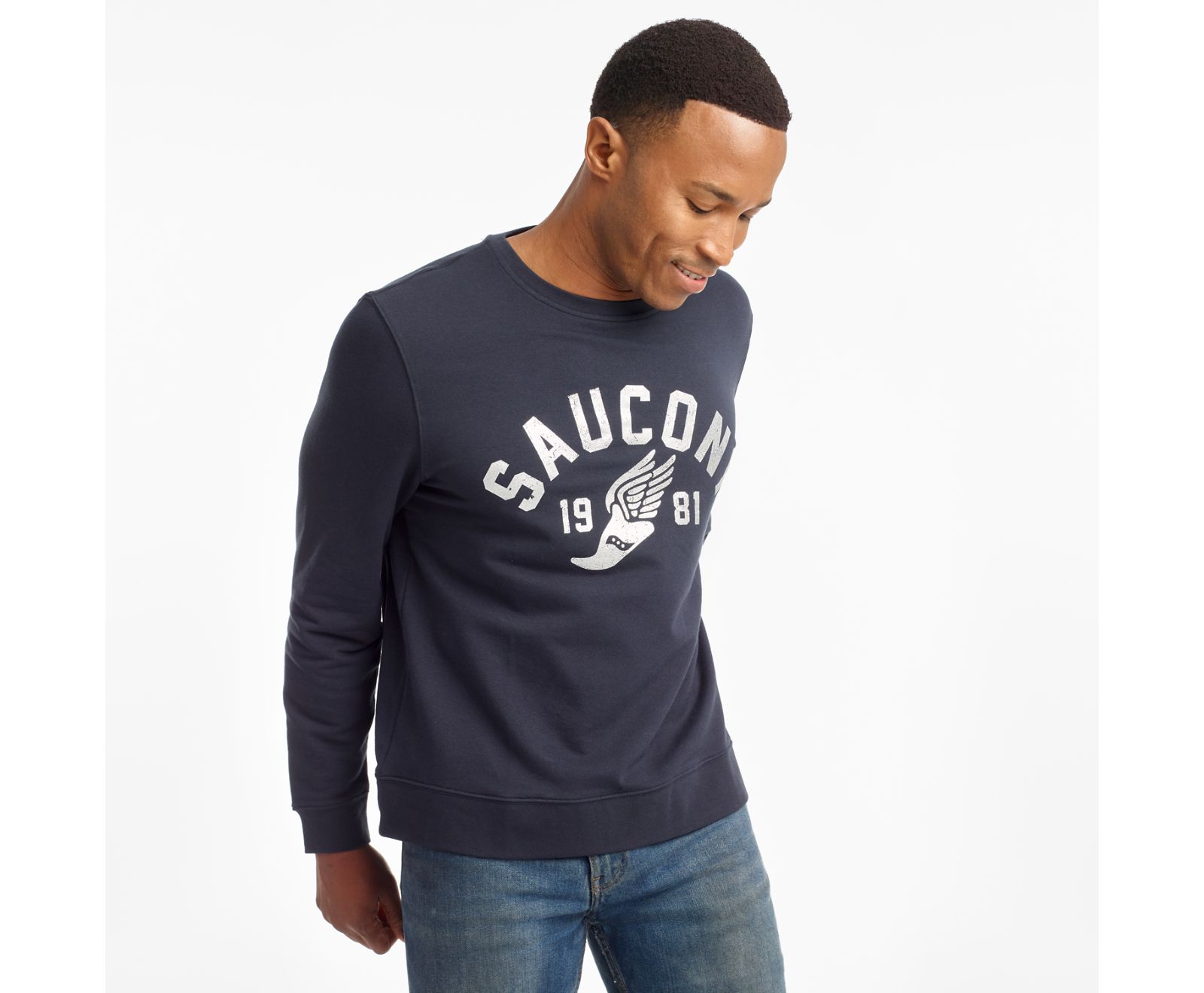 πουκαμισα ανδρικα Saucony Rested Crewneck σκούρο σκουρο μπλε | AJIYQU231