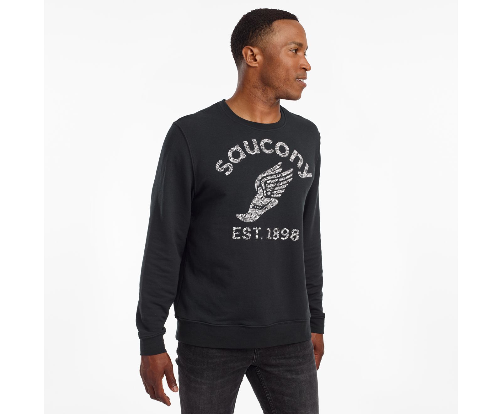 πουκαμισα ανδρικα Saucony Rested Crewneck μαυρα | KLZVRA510