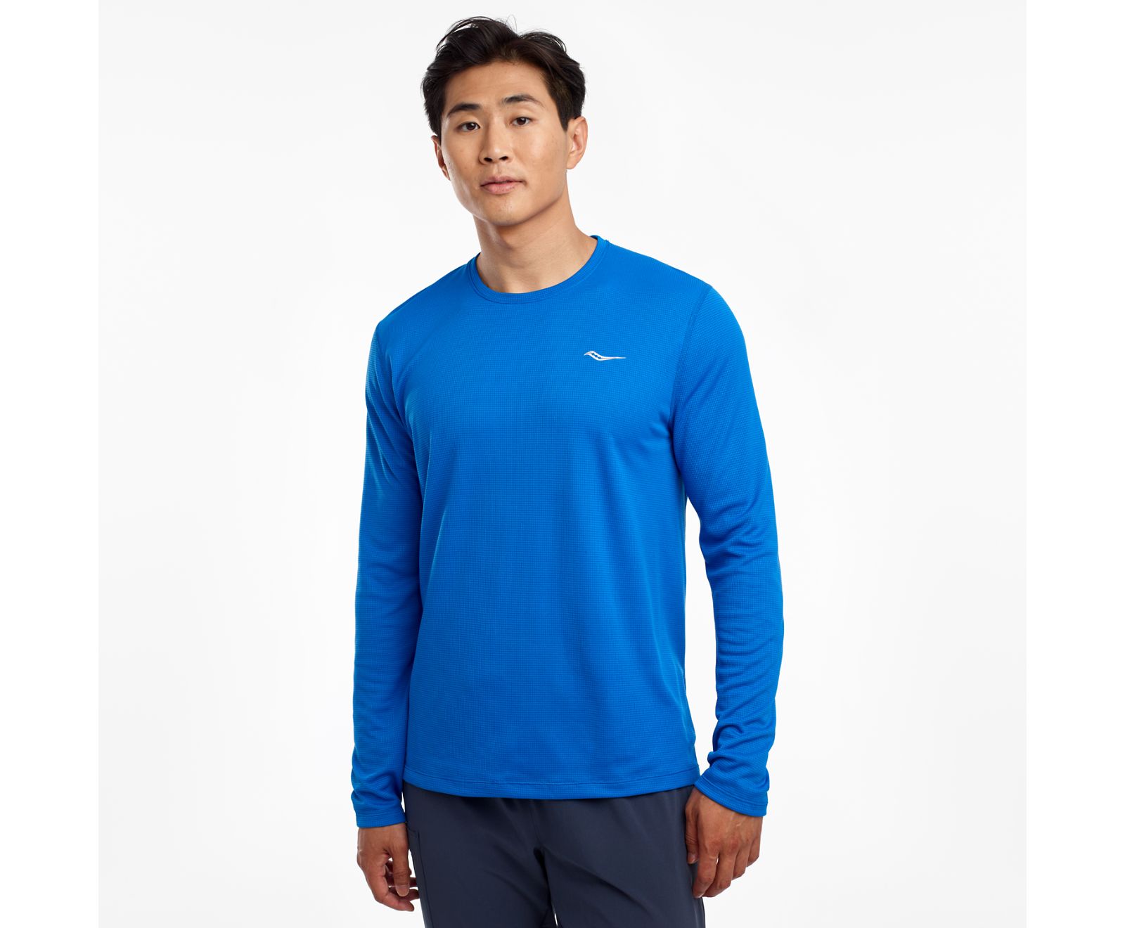 πουκαμισα ανδρικα Saucony Stopwatch Long Sleeve μπλε | GLDCKJ510