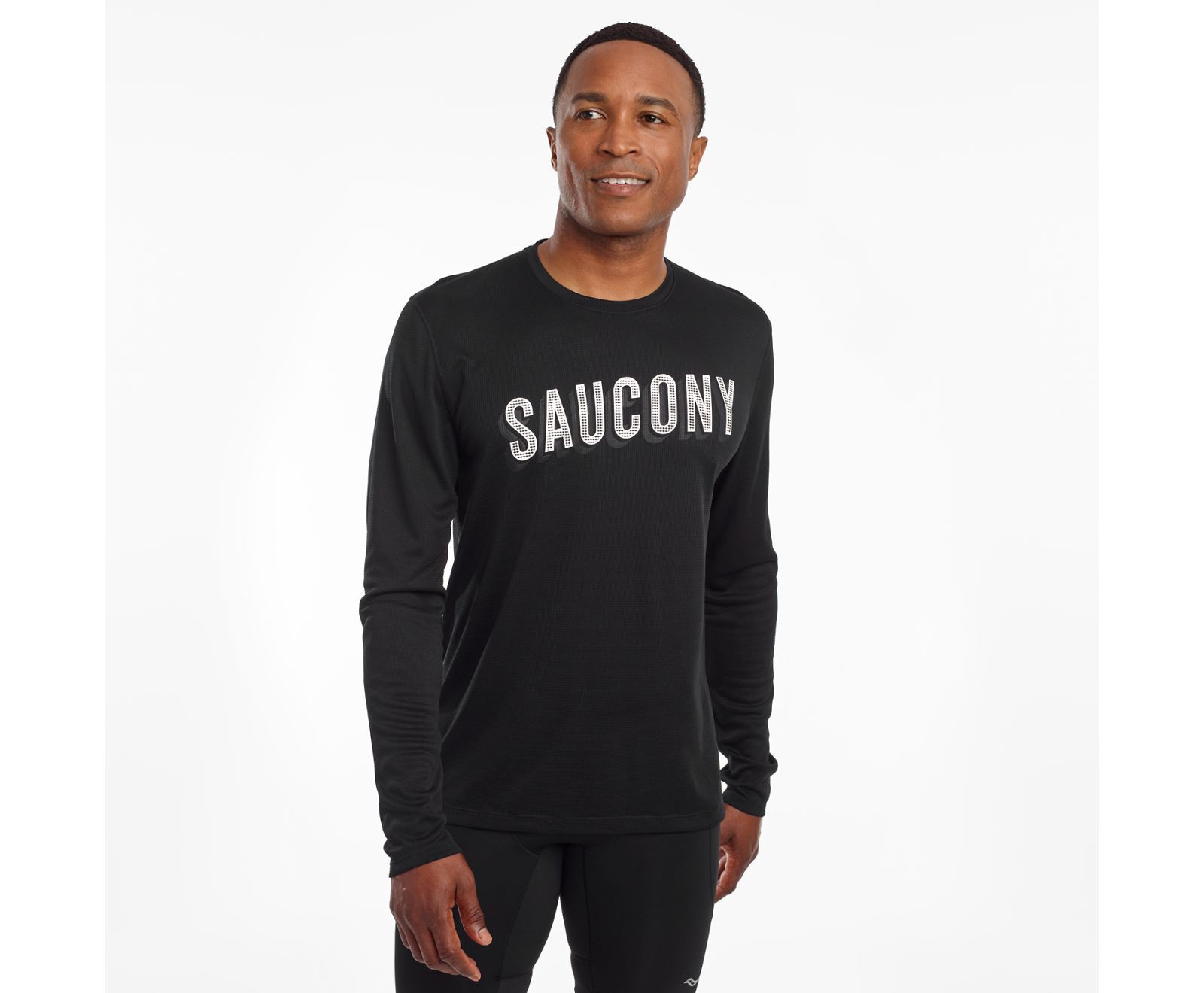 πουκαμισα ανδρικα Saucony Stopwatch Long Sleeve μαυρα | VPUMFL014