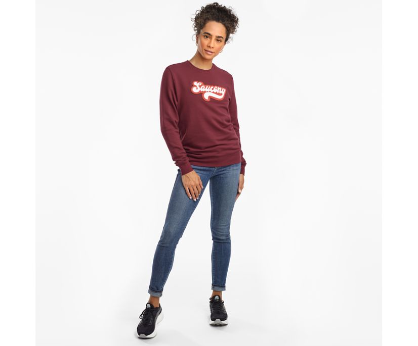 πουκαμισα γυναικεια Saucony Rested Crewneck μπορντο | CEBGYP520