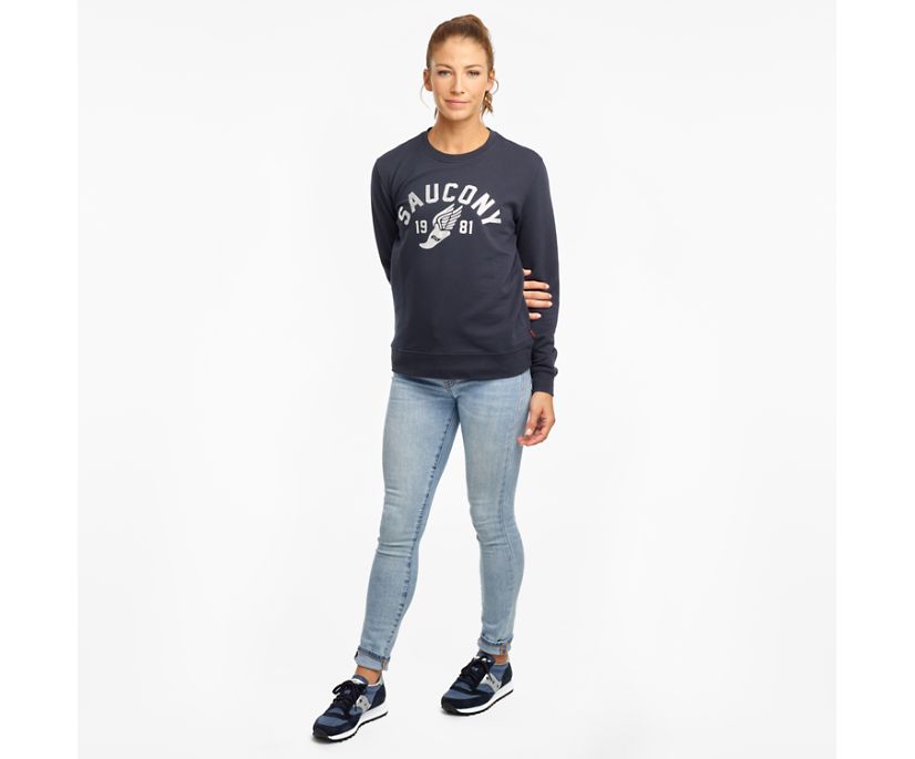 πουκαμισα γυναικεια Saucony Rested Crewneck σκουρο μπλε | LYACQJ439