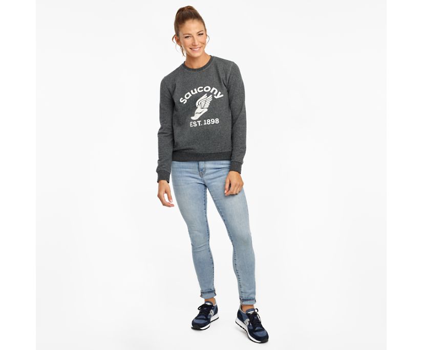 πουκαμισα γυναικεια Saucony Rested Crewneck μαυρα | PLCEDB521