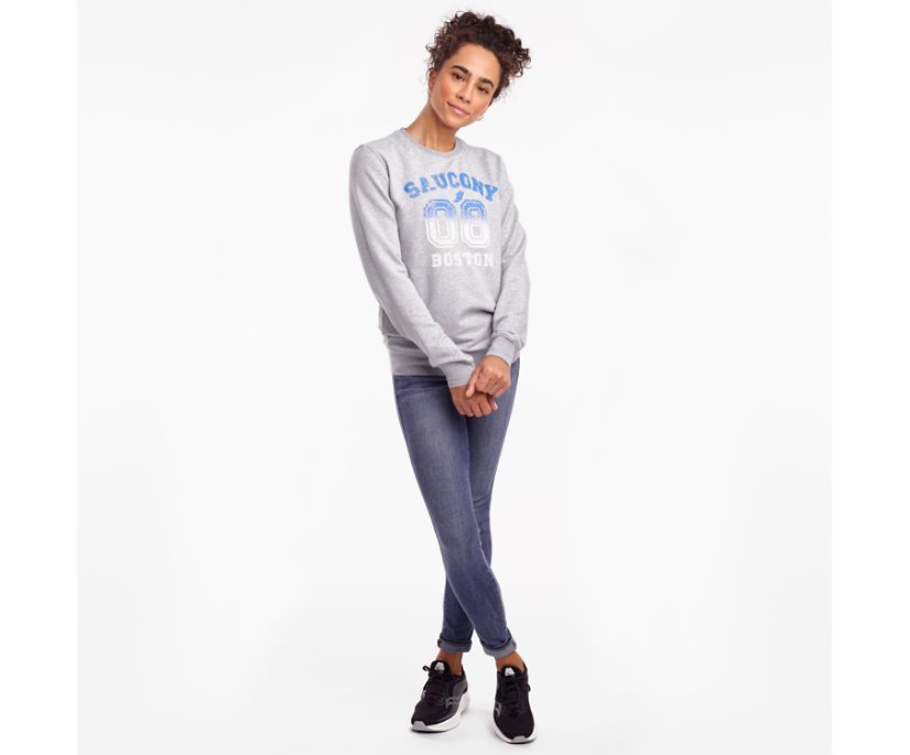 πουκαμισα γυναικεια Saucony Rested Crewneck ανοιχτο γκρι | UXYAHC915