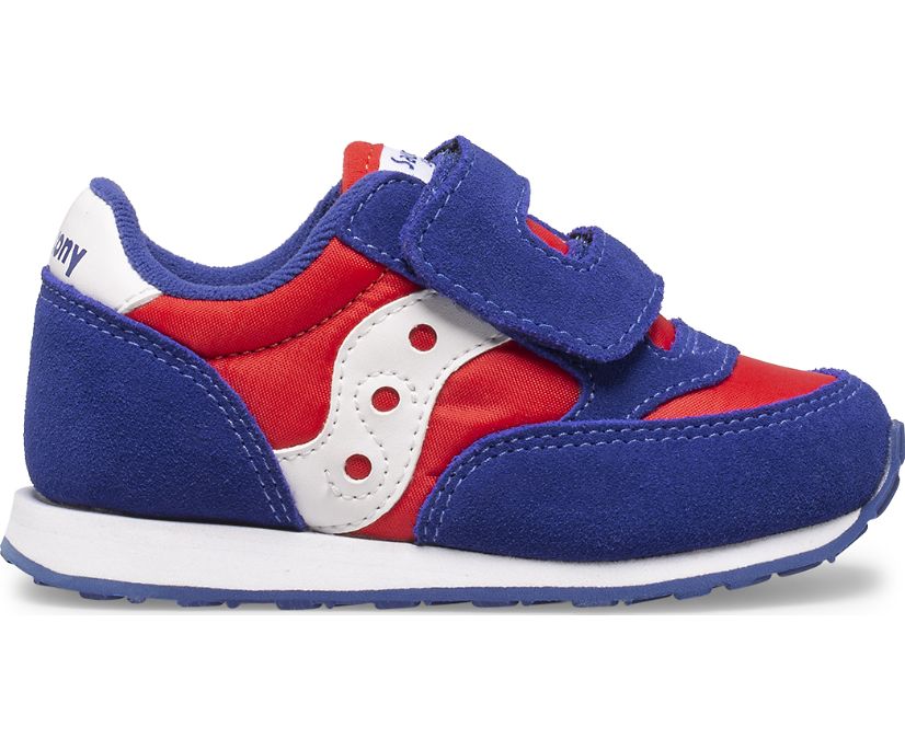 αθλητικα παπουτσια παιδικα Saucony Baby Jazz Hook & Loop κοκκινα ασπρα μπλε | OJIDGC920