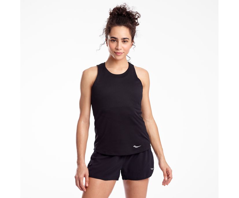 αμανικα μπλουζακια γυναικεια Saucony Stopwatch Singlet μαυρα | DMLEKV385