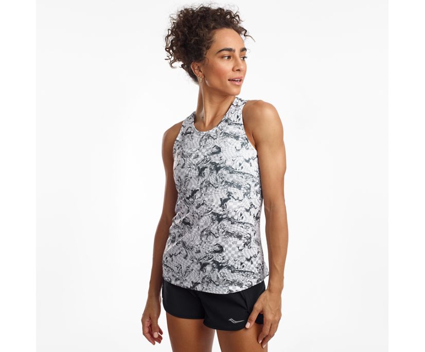 αμανικα μπλουζακια γυναικεια Saucony Stopwatch Singlet ασπρα | WOPAHL981