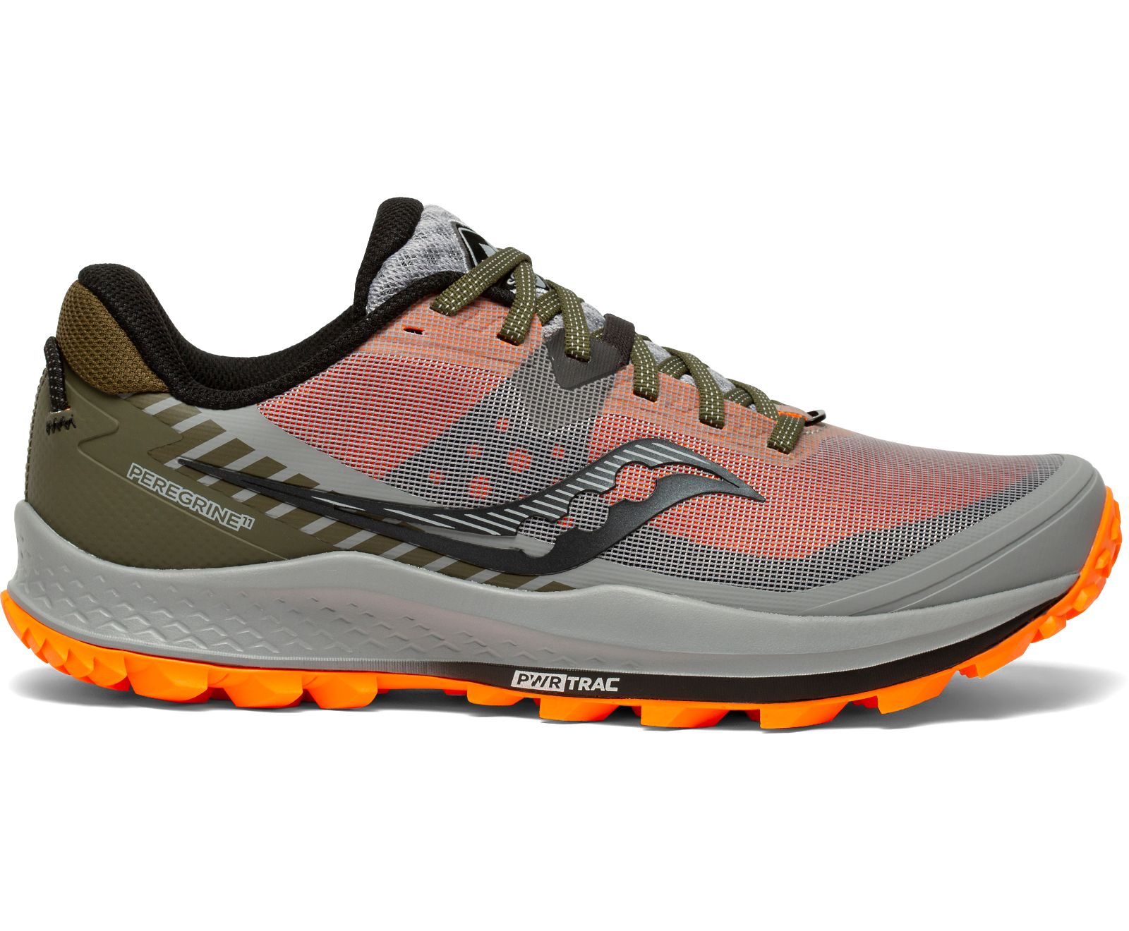 παπουτσια trail running ανδρικα Saucony Peregrine 11 γκρι Ελιά πορτοκαλι | AYQZDE760